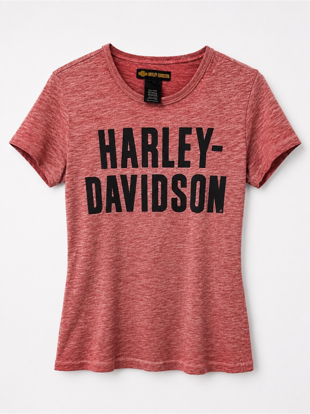 Harley-Davidson Black Logo Red Heather Short Sleeve Tee